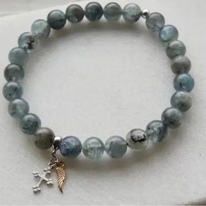 Handmade Kyanite Beaded Stone Charm Bracelet
